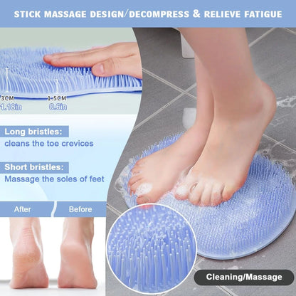 Wall-Mounted Silicone Back and Foot Scrubber