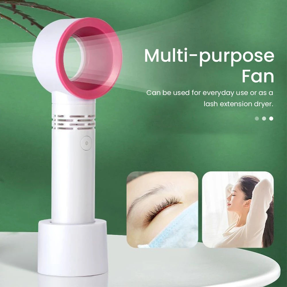 Mini Handheld Eyelash Blower Bladeless Fan