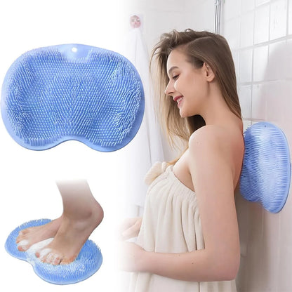 Wall-Mounted Silicone Back and Foot Scrubber