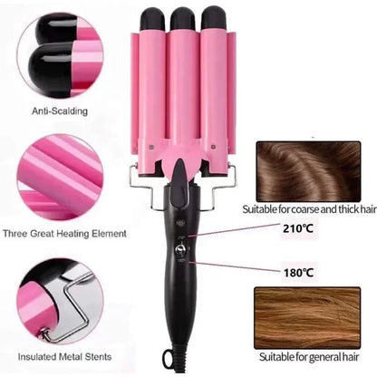 Triple Barrel Ceramic Hair Curling Iron