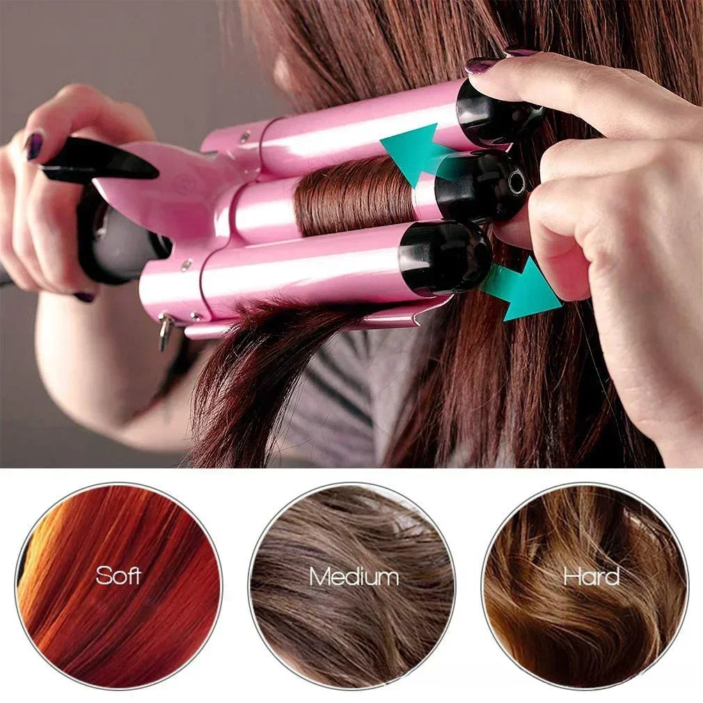 Triple Barrel Ceramic Hair Curling Iron